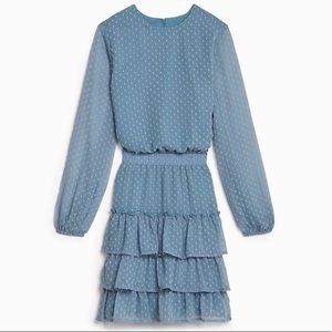 Express Clip Dot Tiered Smocked Waist Dress